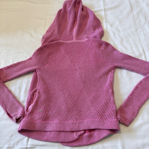 Ivivva LuLuLemon 10 To The Moon & Back Pink Cardigan Sweater w/ Hood - Picture 3 of 8